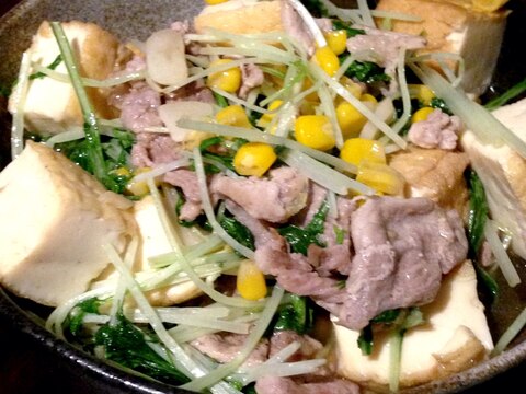 豚肉と厚揚げのにんにく炒め